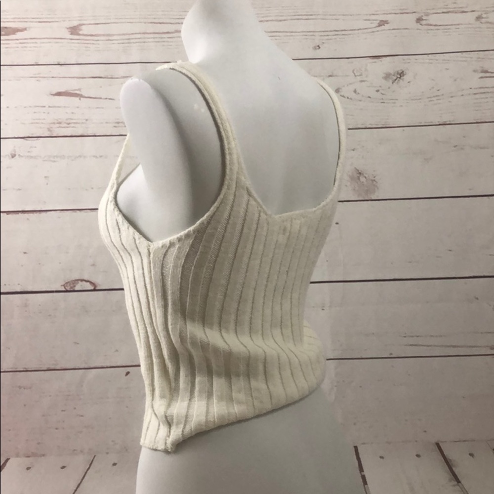 NWT tank top sweater cable knit medium large white - Picture 2 of 9